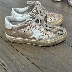 Authentic Golden goose kids size 25 Metallic Gold Star Sneakers